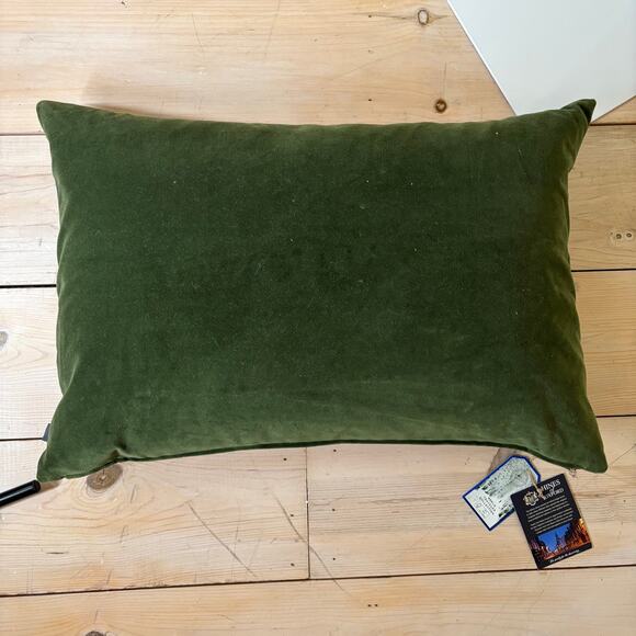 Hines of Oxford NWT Stag Red Buck Tapestry Velvet Feather Pillow Red Green 12x19 - Picture 4 of 6